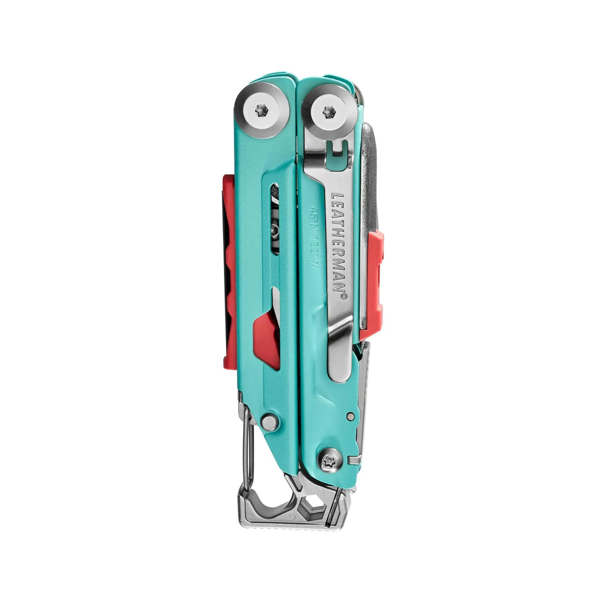 Leatherman Signal multi-tool with display box, ideal for survival in UAE terrains, featuring 19 essential tools.