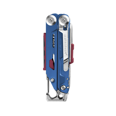 Leatherman Signal Multi-Tool with Display Box, blue and silver finish, 19 essential tools for outdoor survival in rugged terrains.