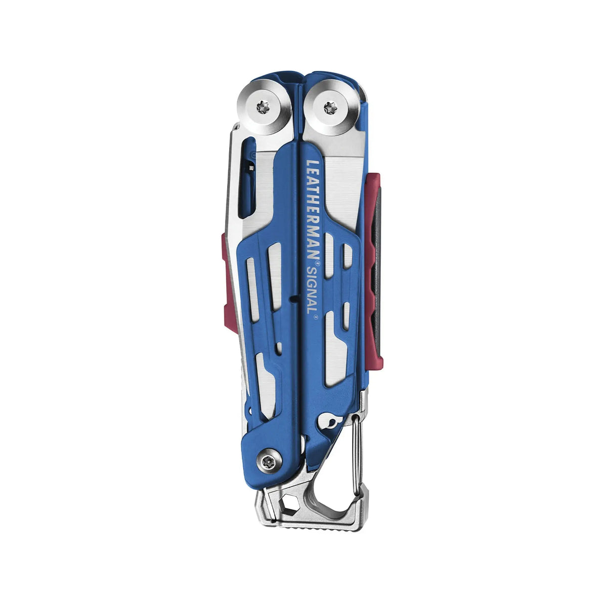 Leatherman Signal Multi-Tool in display box, designed for outdoor survival with 19 tools, perfect for UAE terrains.