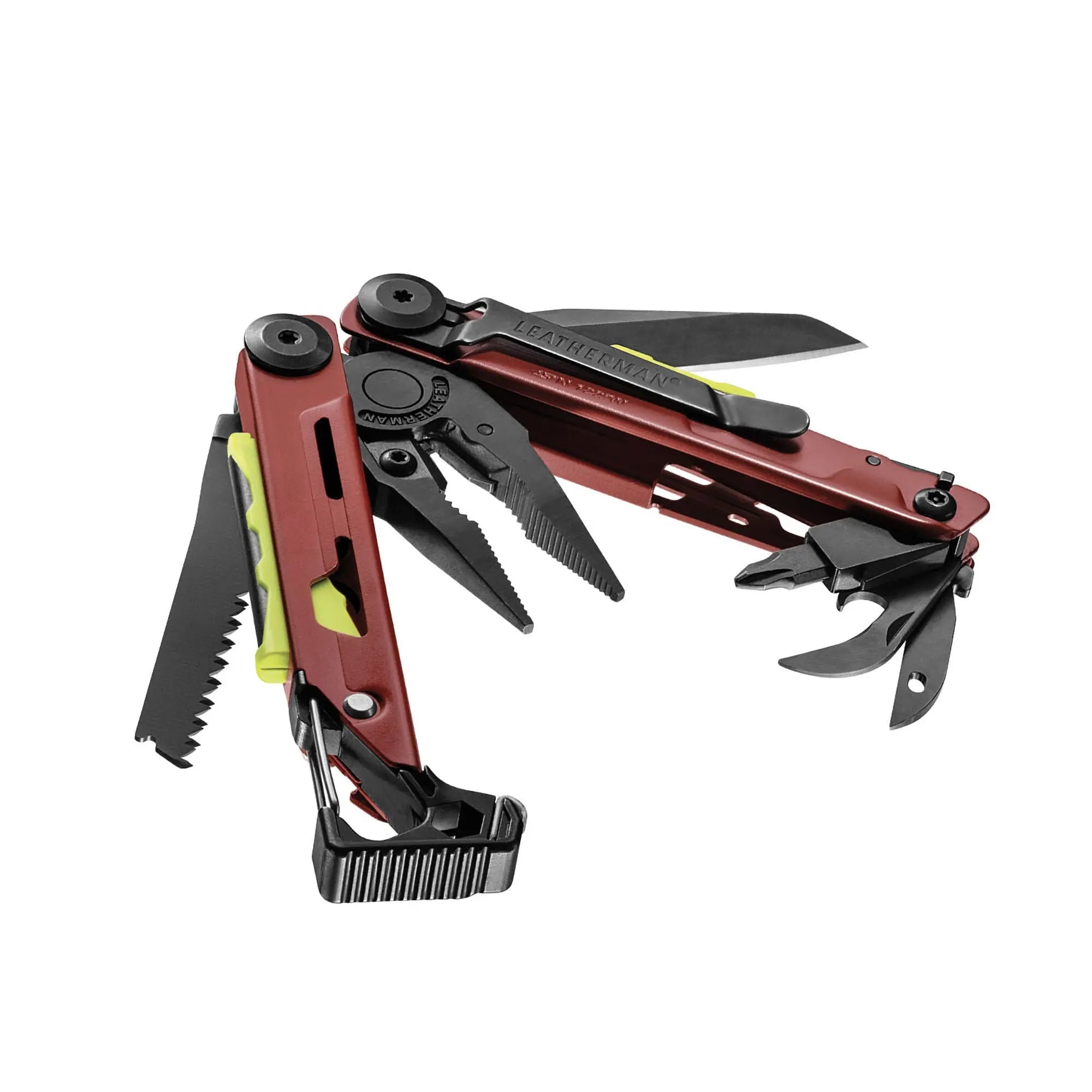Leatherman Signal Multi-Tool open with various tools extended, ideal for survival and outdoor adventures in the UAE.