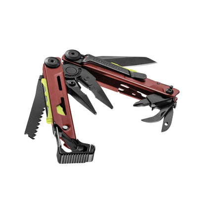 Leatherman Signal Multi-Tool open with various tools extended, ideal for survival and outdoor adventures in the UAE.