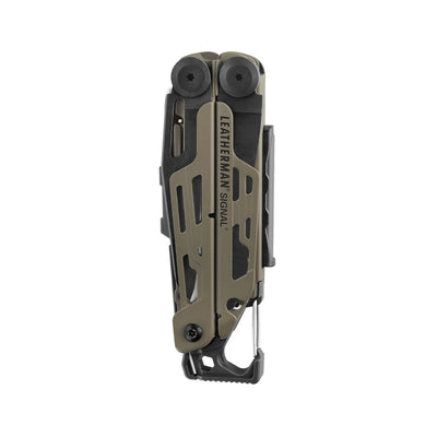 Leatherman Signal multi-tool with display box, perfect for survival and outdoor adventures, featuring 19 essential tools.