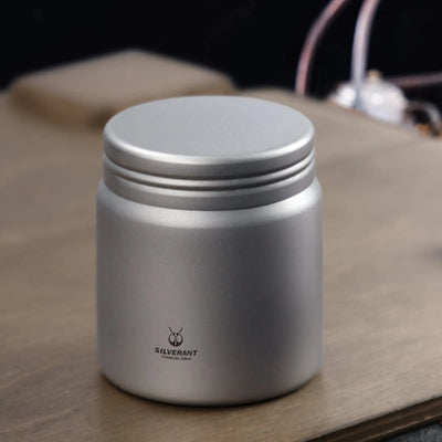 SilverAnt Titanium Container - Sandblasted EDC Storage; essential ultralight outdoor gear for secure storage.