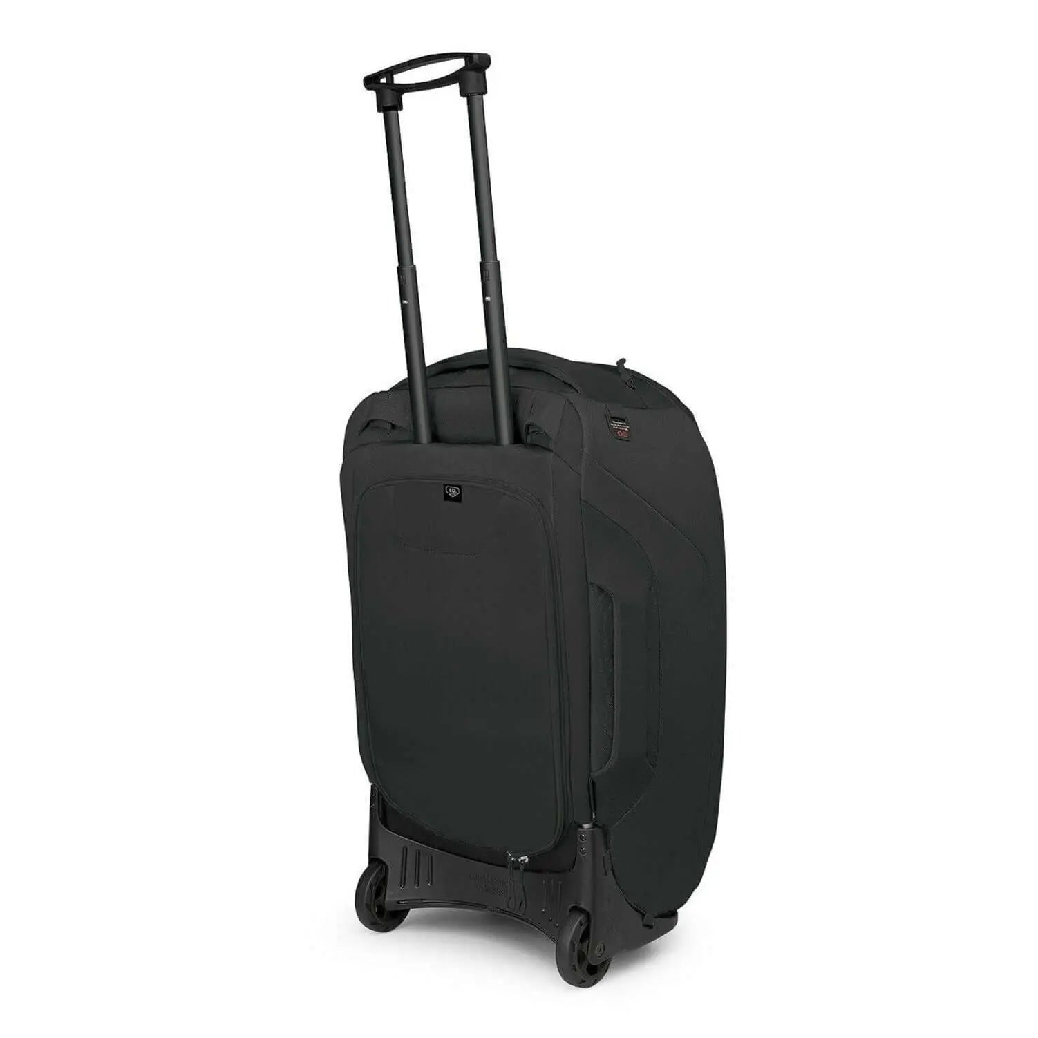 Osprey Sojourn Shuttle Wheeled Duffel 25"/60L with HighRoad chassis and 90 mm wheels for easy travel.