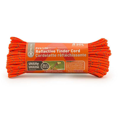 Fire Lite Utility Reflective 50ft Tinder Cord for Survival