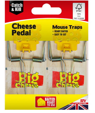 STV Big Cheese Pedal Bait Ready Mouse Trap 2-Pack