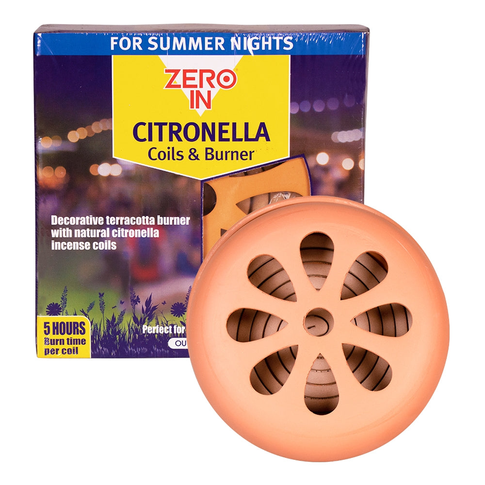 STV Citronella Terracotta Burner with 6 Pack Coils