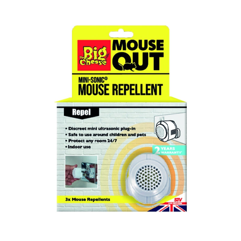 STV Big Cheese Mouse Out Mini-Sonic Mouse Repellent 3-Pack