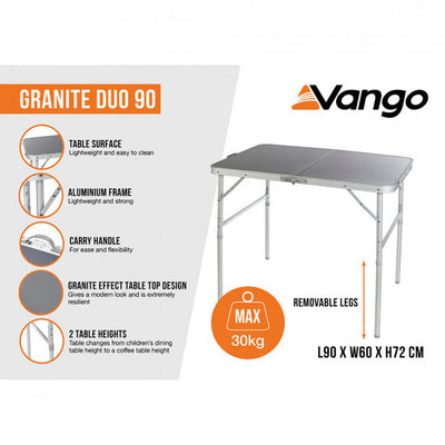 Vango Granite Duo 90 Camping Table - Shop  Camp Tables at  Trekaline