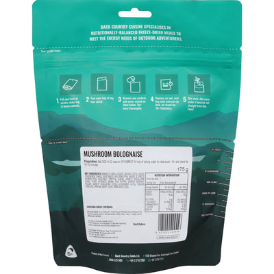 Back Country Cuisine Mushroom Bolognaise - Shop  Backpacking Dinners at  Trekaline