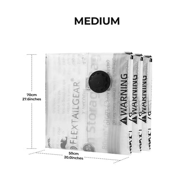 Flextail Vacuum Storage Bags — set of S/M/L sizes for travel packing.
