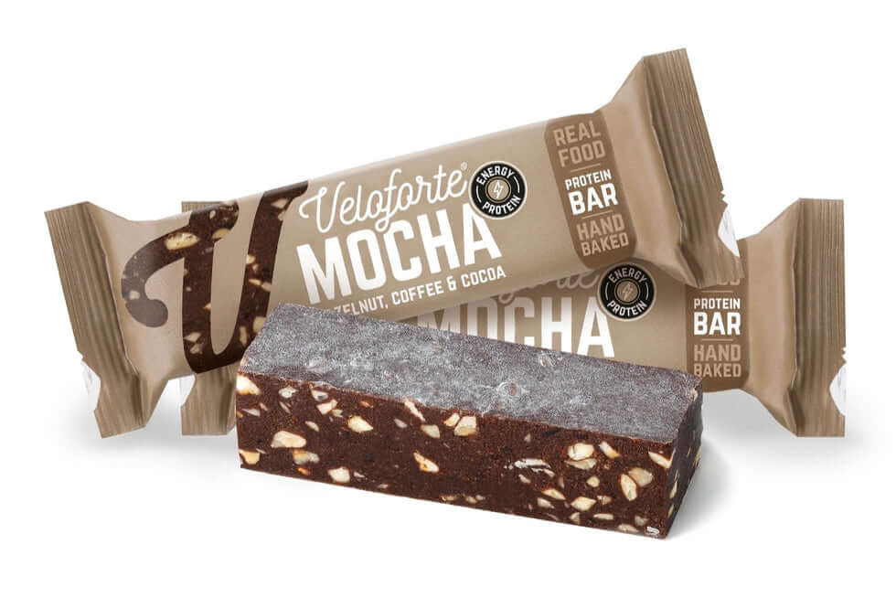Veloforte Mocha Natural Energy Bar wrapper packaging