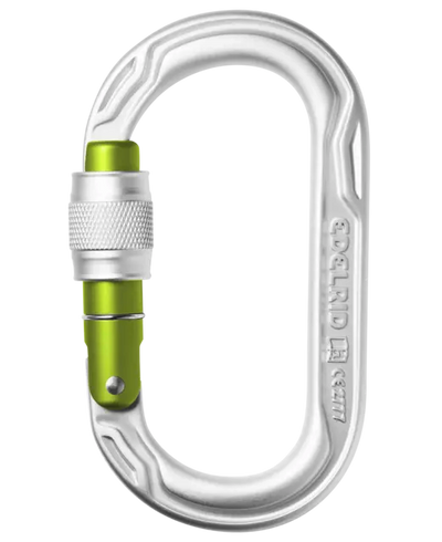 Edelrid Oval Power 2500 Screw Locking Carabiner - Silver