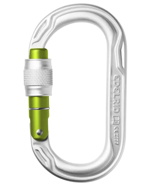 Edelrid Oval Power 2500 Screw Locking Carabiner - Silver