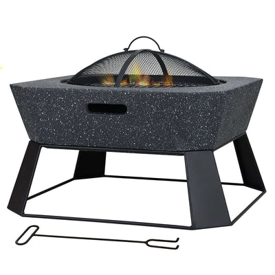 Protective mesh cover included with the MGO Square Fire Pit