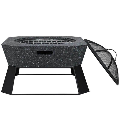 Protective mesh cover included with the MGO Square Fire Pit