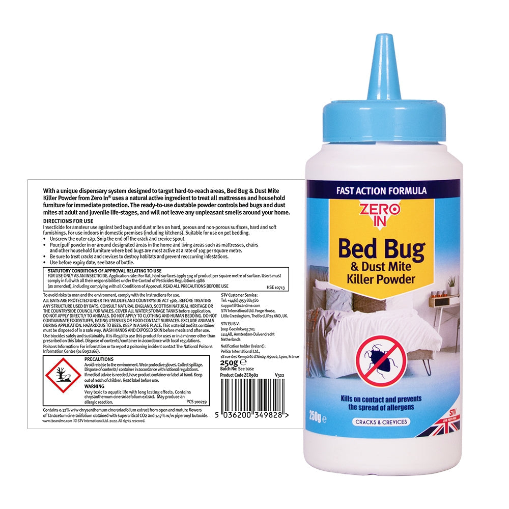 STV Bed Bug and Dust Mite Killer Powder Treatment - 250g
